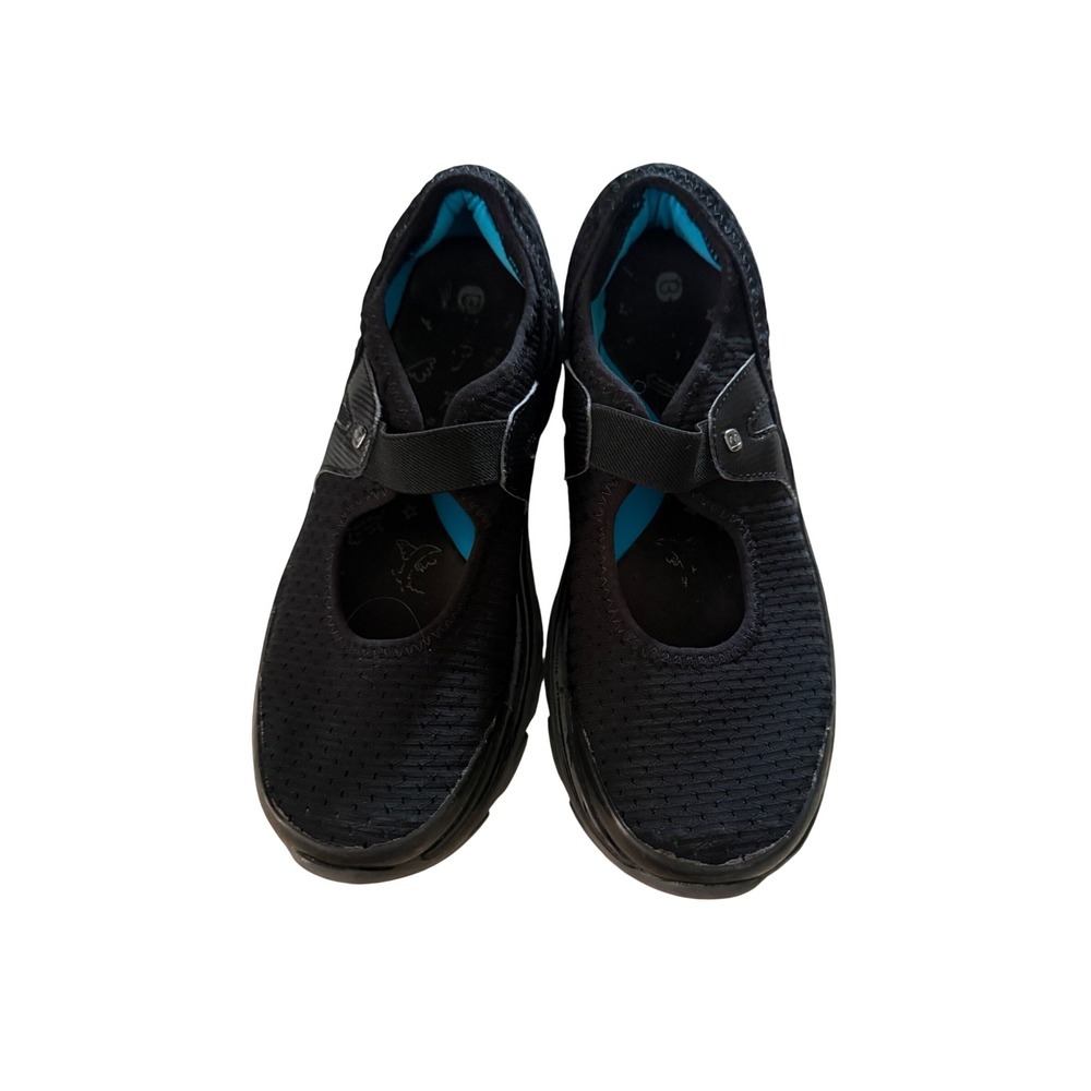 Bzees Brisk Black Mesh Mary Jane Slip On Sneakers Womens Size 9 M Comfort Shoes